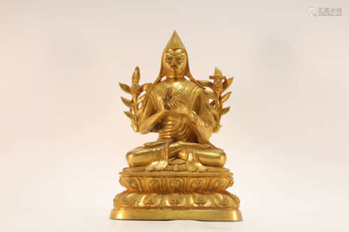 Gilt Bronze Tsongkapa Buddhist Figure