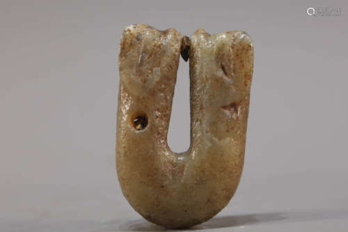 Hongshan Culture Dragon-Shaped Jade Pendant