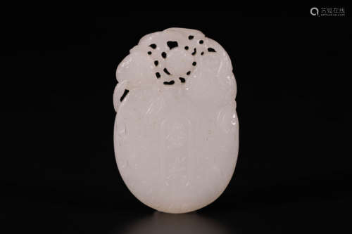 White jade carved litchi fast card