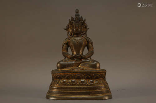 Gilt Bronze Buddhist Figure of Amitayus