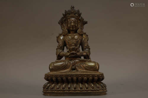 Bronze Buddhist Figure of Amitayus