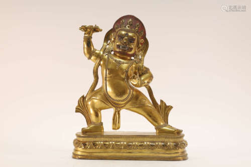 Gilt Bronze Vajra Buddhist Figure