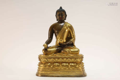 Gilt Bronze Bhaisajyaguru Buddhist Figure