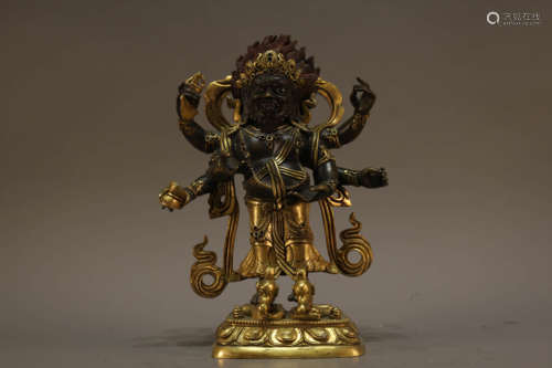 Gilt Bronze Buddhist Figure of Six-Armed Cintamanimahakala