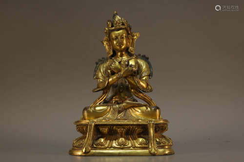 Gilt Bronze Buddhist Figure of Vajrapani