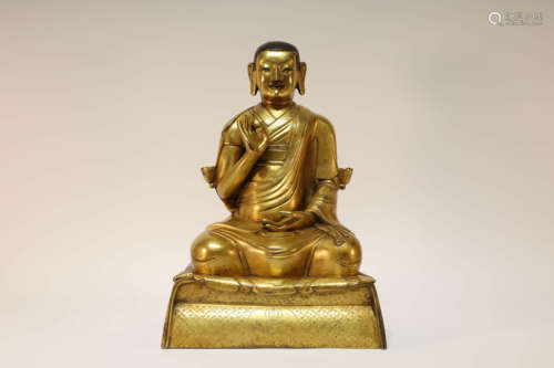 A Gilt Bronze Turu Statue