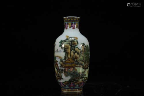 Wucai Figure Story Vase