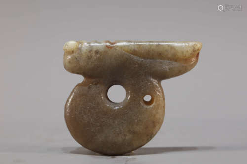 Hongshan Culture Cicada-Shaped Jade Pendant