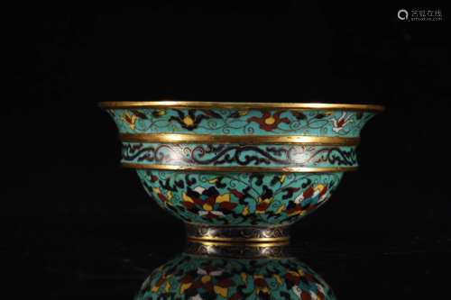 A Cloisonne Bronze Lotus Bowl