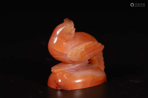 Agate Bird Carving stove top