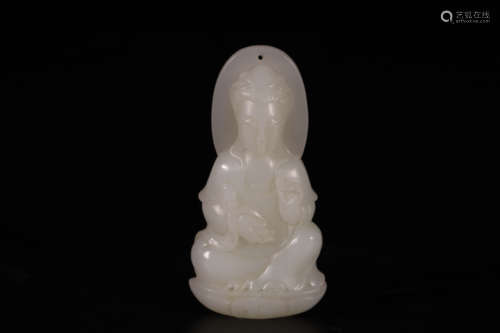 White jade Guanyin Pendant