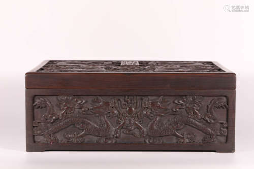 Red sandalwood dragon box