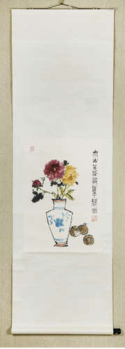 A Chinese Ink Painting by Cheng Shifa: Flowers.