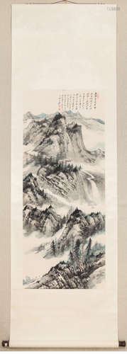 A Chinese Ink Painting by Zhang Daqian: Calling on Friends i...