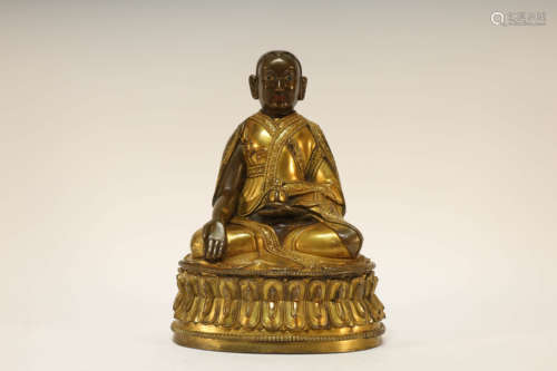 A Gilt Bronze Turu Statue