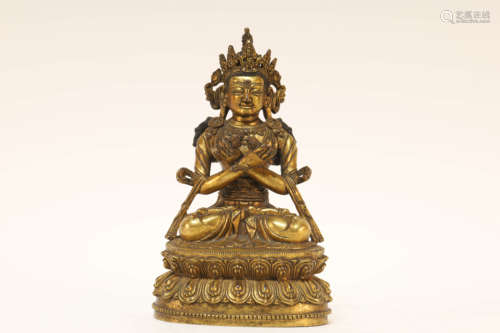 A Gilt Bronze Vajrapani Statue