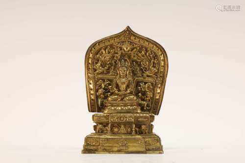 Gilt Bronze Amitayus Buddhist Figure