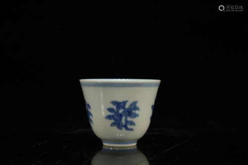 Blue and White Flower Cup