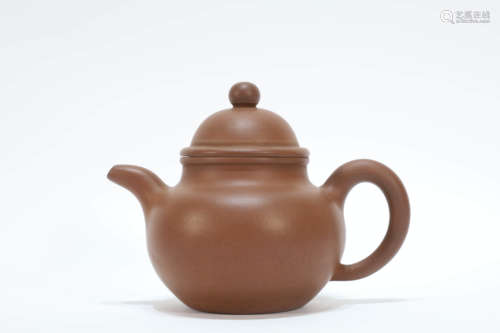 A Yixing Zisha Gourd-Shaped Teapot