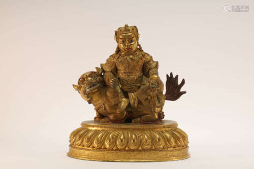 Gilt Bronze Mammon Buddhist Figure