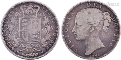 英國1845年 維多利亞女皇像 1克郎 銀幣