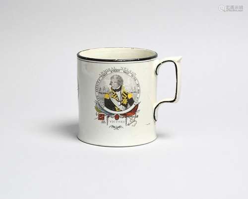 1805 NELSON IN MEMORIAM Grande tasse en grès perlé, c.1805, ...