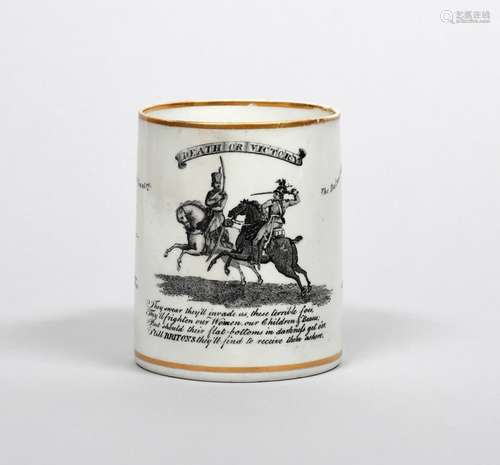 1803 GREAT INVASION SCARE Tasse en porcelaine anglaise, c.18...