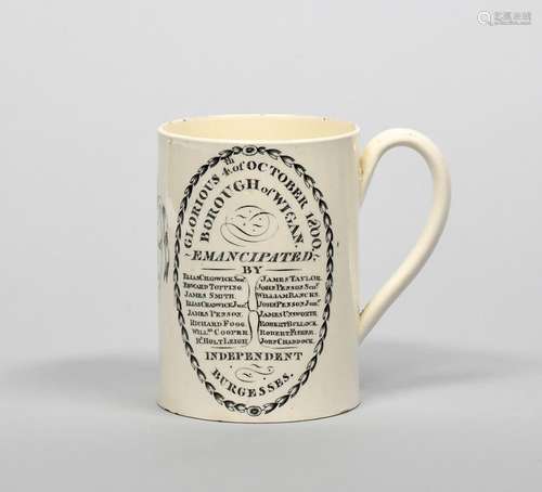 4 OCTOBRE 1800 : BOROUGH OF WIGAN ELECTION Tasse en faïence ...