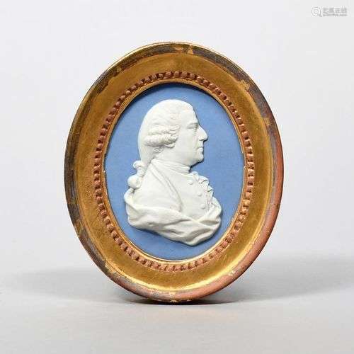 ADMIRAL LORD HOOD Plaque de portrait ovale en jaspe de Wedgw...