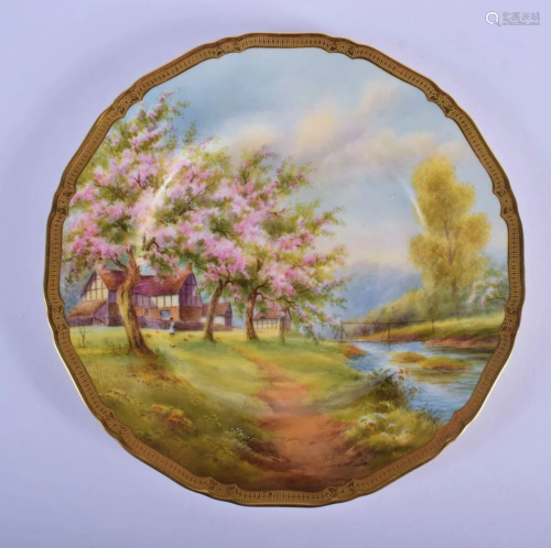 Royal Worcester fine cabinet plate hand painted with