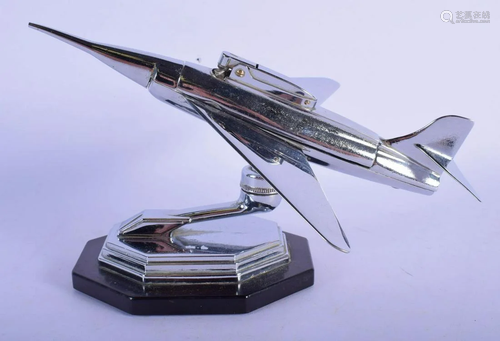 AN ART DECO CHROME TABLE LIGHTER. 24 cm x 17 cm.