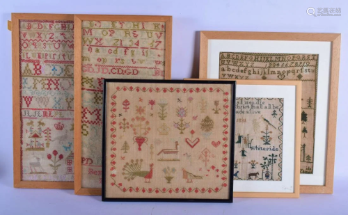 AN EARLY 19TH CENTURY ENGLISH EMBROIDERED SAMPLER by