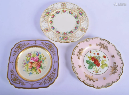Early 20th c. Minton's three plates by J.Colclough, all