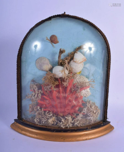 AN EARLY 19TH CENTURY MARITIME CORAL AND SHELL DIORA…