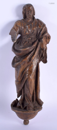 A 17TH/18TH CENTURY EUROPEAN CARVED WOOD FIGURE …