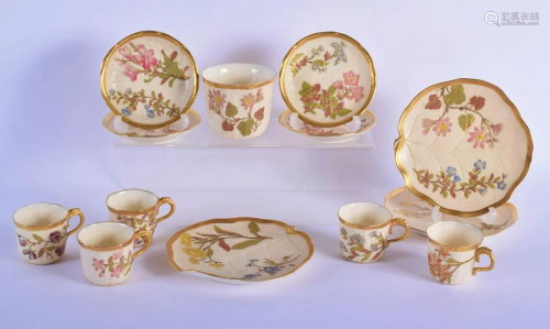 Royal Worcester ivory ground part coffee service