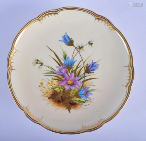 Royal Crown Derby cake stand painted with flowers and