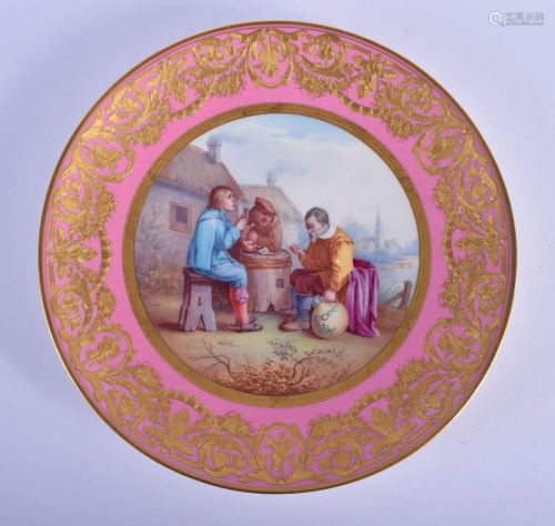 Coalport fine plate painted with a country scene of