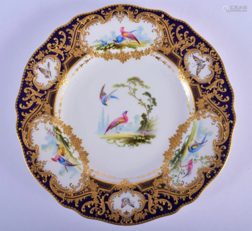 Spode Copelands China fine plate painted with birds in
