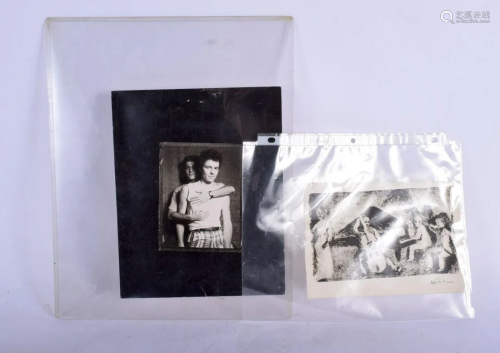 A VINTAGE HOMO EROTIC PHOTOGRAPH and a print. Largest