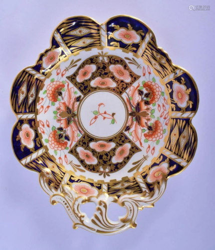 Derby King Street handled dish painted with an imari