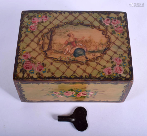 A RARE EARLY 20TH CENTURY PAINTED IVORY AND