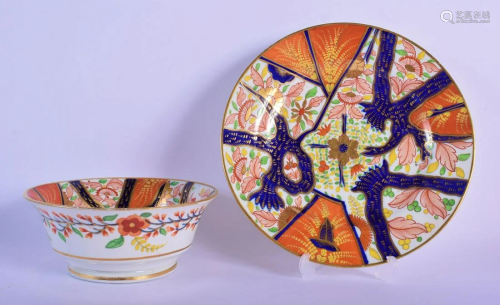 Early 19th c. Spode imari pattern plate and matching