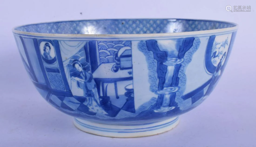 A 17TH CENTURY CHINESE BLUE AND WHITE PORCELAIN BOWL