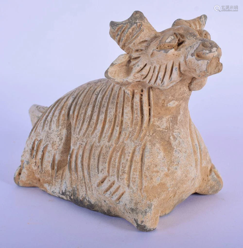 AN ANCIENT CHINESE YUAN MONGOLIAN EARTHENWARE ANIMAL