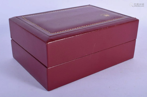 A ROLEX LEATHER WATCH BOX. 18 cm x 10 cm.