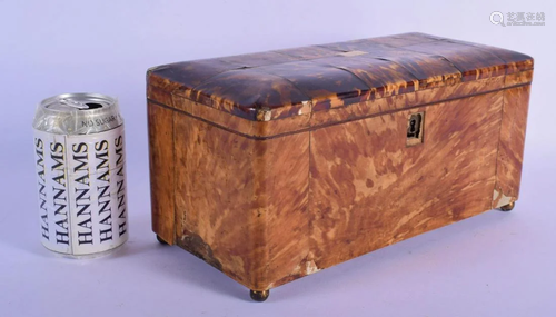 A REGENCY CARVED TORTOISESHELL RECTANGULAR TEA …