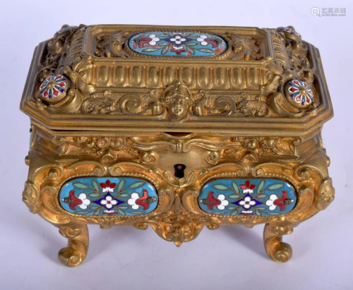 A MID 19TH CENTURY FRENCH GILT BRONZE AND ENAMEL…