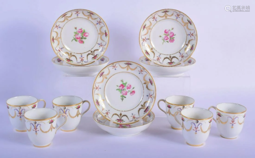 Paris Porcelain set of six coffee cups and saucers