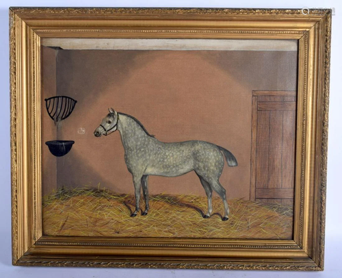 European School (19th Century) Folk Art, Naive Horse.